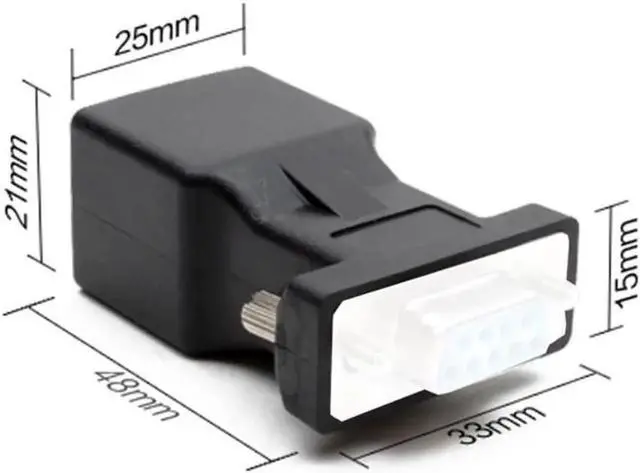 Alt view image 4 of 4 - Aomoproing 1pcs DB9 RS232 Male to RJ45 Female Extender Connector CAT5 5e Network Cable Adapter