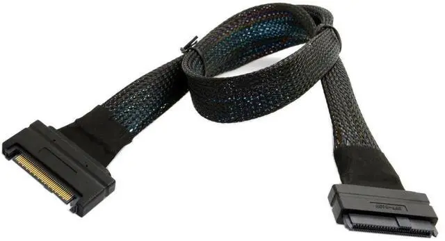 Alt view image 2 of 7 - Aomoproing U.2 U2 SFF-8639 NVME PCIe SSD Cable Male to Female Extension 50cm 68pin