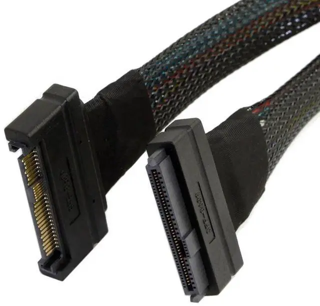Alt view image 4 of 7 - Aomoproing U.2 U2 SFF-8639 NVME PCIe SSD Cable Male to Female Extension 50cm 68pin