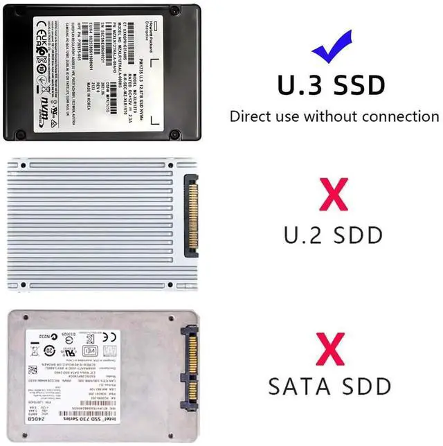Alt view image 6 of 7 - Aomoproing U.2 U2 SFF-8639 NVME PCIe SSD Cable Male to Female Extension 50cm 68pin