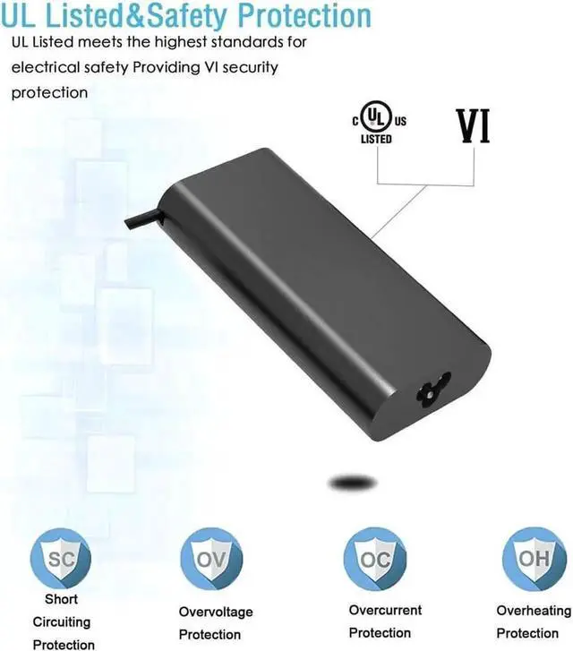 Alt view image 2 of 4 - Aomoproing 90W-USB-C-Power-Adapter-AC-Charger Fit for HP 904144-850 TPN-DA08 904082-003 ADP-90FE L45440-003 Laptop Power Cord Supply