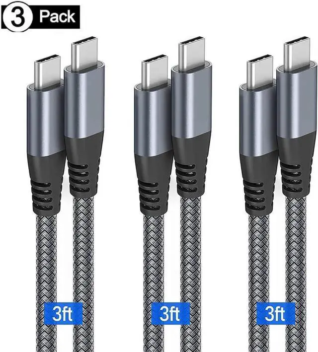 Main image of USB C to USB C Cable [3.3ft, 3-Pack], 60W/3A Fast Charging USB Type C Charger Cord Compatible with S-a-m-s-u-n-g Galaxy S22/S22+, S21/S21+ Ultra 5G, S20/S20+ Ultra 5G, Note 20/10, Pixel, Switch & More