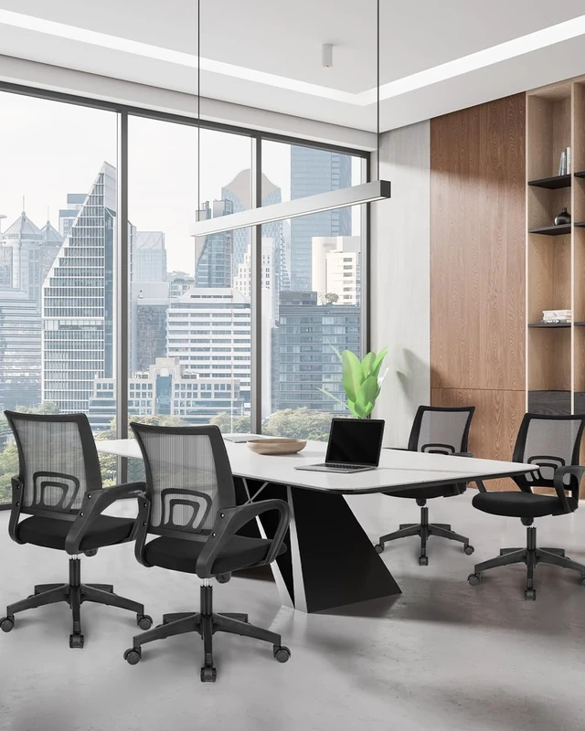 Alt view image 2 of 7 - NEO CHAIR Office Computer Ergonomic Mid-Back Mesh Desk Chair, Dark Black