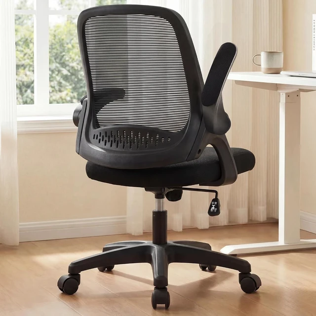 Main image of NEO CHAIR Office Desk Chair, Ergonomic Mesh with Flip-Up Arms, Dark Black