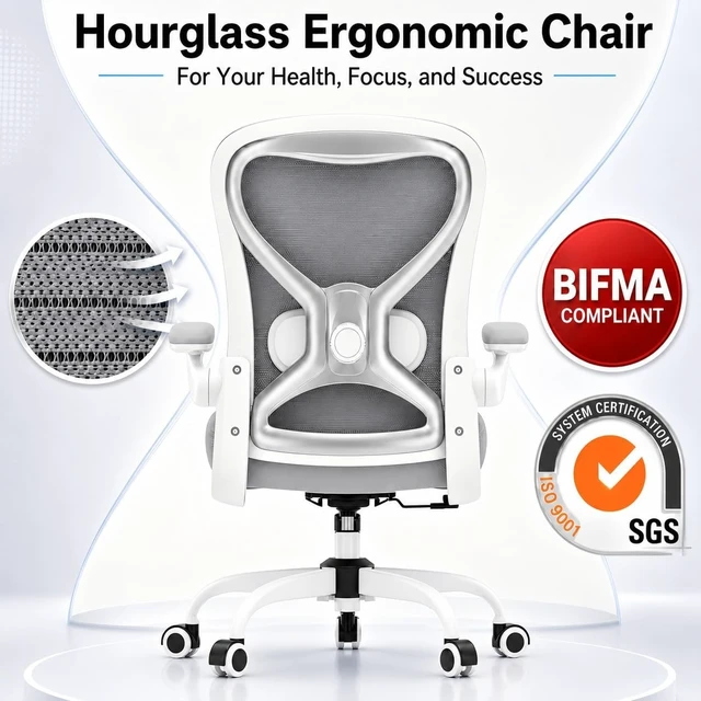 Alt view image 6 of 6 - Ergonomic Home Office Chair, 4-Way Lumbar, Thick Cushion, 330LBS