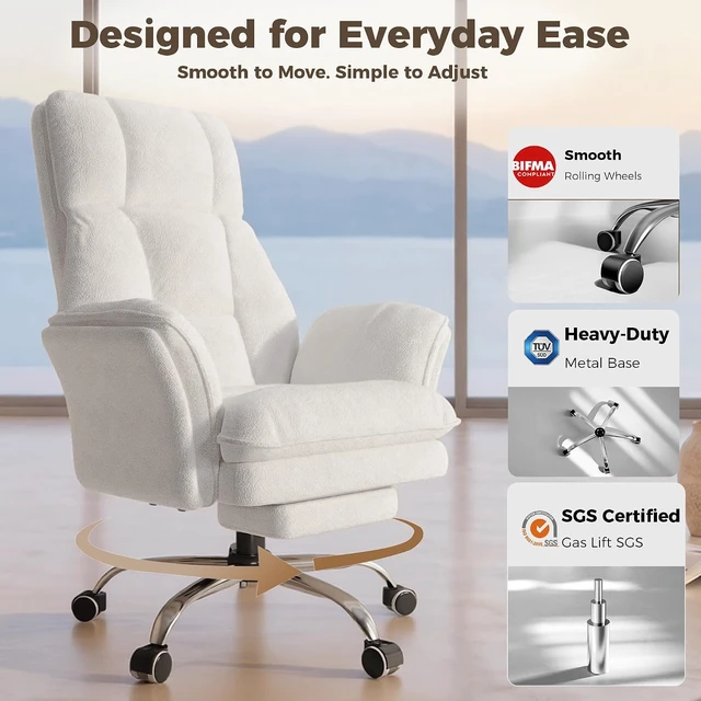 Alt view image 5 of 7 - Big and Tall Office Chair, Flip Armrests for Pets & Cross Legged Sitting