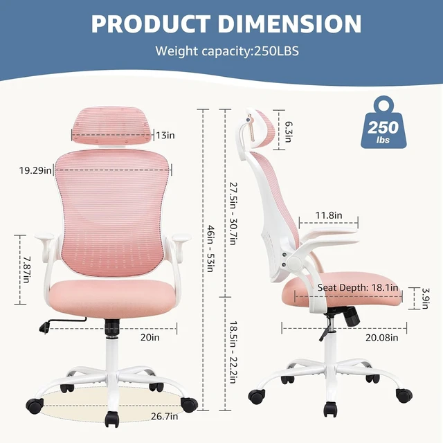 Alt view image 2 of 7 - Ergonomic Office Chair, Desk Computer Chair, Lumbar Support