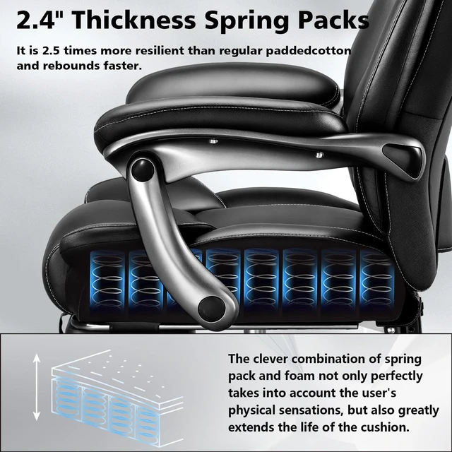Alt view image 5 of 7 - 600lbs Big and Tall Reclinging Office Chair ,Heavy Duty Computer Desk Chair