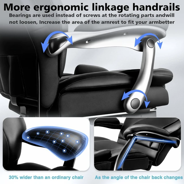 Alt view image 6 of 7 - 600lbs Big and Tall Reclinging Office Chair ,Heavy Duty Computer Desk Chair