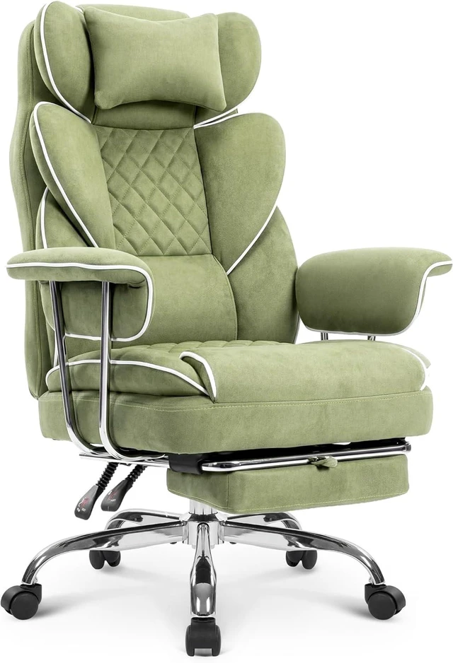 Main image of NEO CHAIR Big & Tall PU Leather Office Chair,High Back,Lumbar Support,Green