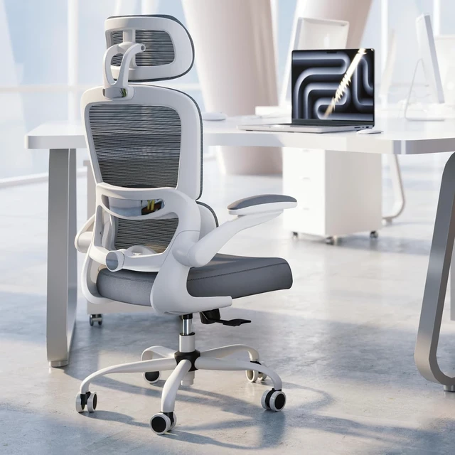 Alt view image 6 of 6 - Office Chair Ergonomic Desk Chair with Lumbar Support White, 1