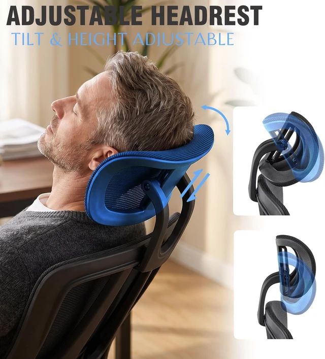 Alt view image 7 of 7 - Ergonomic Office Chair with Adjustable Lumbar Support Mesh Desk Chair Comfy