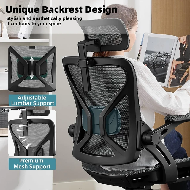 Alt view image 3 of 7 - Executive Office Chairs Gaming Chairs with Headrest Lumbar,Grey
