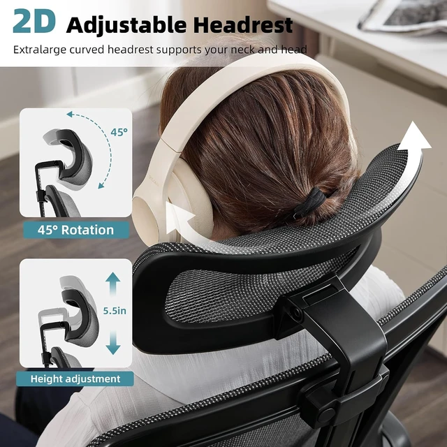 Alt view image 7 of 7 - Executive Office Chairs Gaming Chairs with Headrest Lumbar,Grey