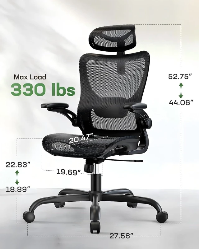 Alt view image 2 of 7 - Ergonomic Mesh Office Chair with Adjustable Lumbar Support