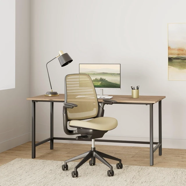 Alt view image 2 of 7 - Steelcase Series 1 Ergonomic Office Chair, Carpet Floors, Malt
