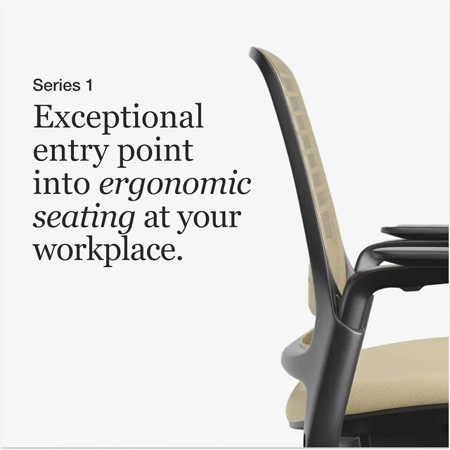 Alt view image 3 of 7 - Steelcase Series 1 Ergonomic Office Chair, Carpet Floors, Malt