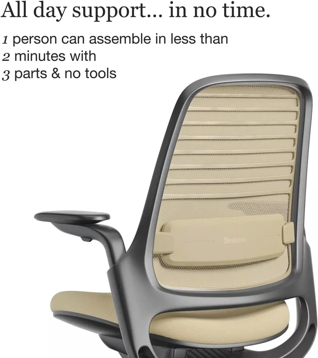 Alt view image 6 of 7 - Steelcase Series 1 Ergonomic Office Chair, Carpet Floors, Malt