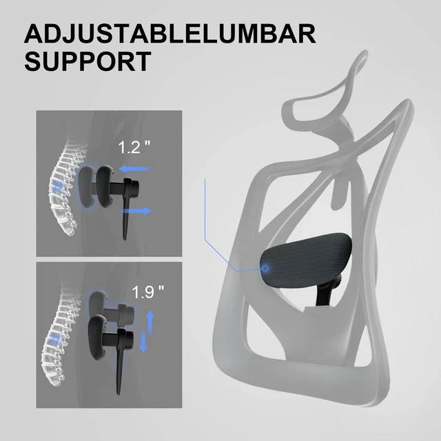Alt view image 5 of 7 - M18 Ergonomic Office Chair, Upgraded Wheels, Mesh Back Desk Chair