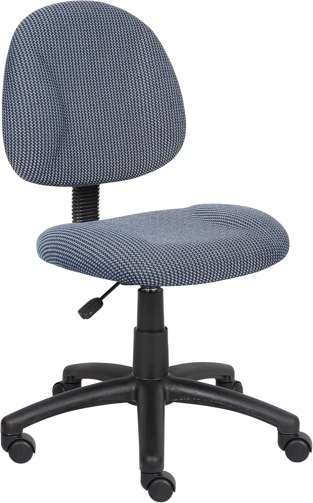 Main image of Boss Office Products B315-BE Perfect Posture Delux Fabric Task Chair Without Arms in Blue, 250