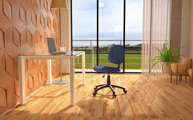 Alt view image 2 of 6 - Boss Office Products B315-BE Perfect Posture Delux Fabric Task Chair Without Arms in Blue, 250