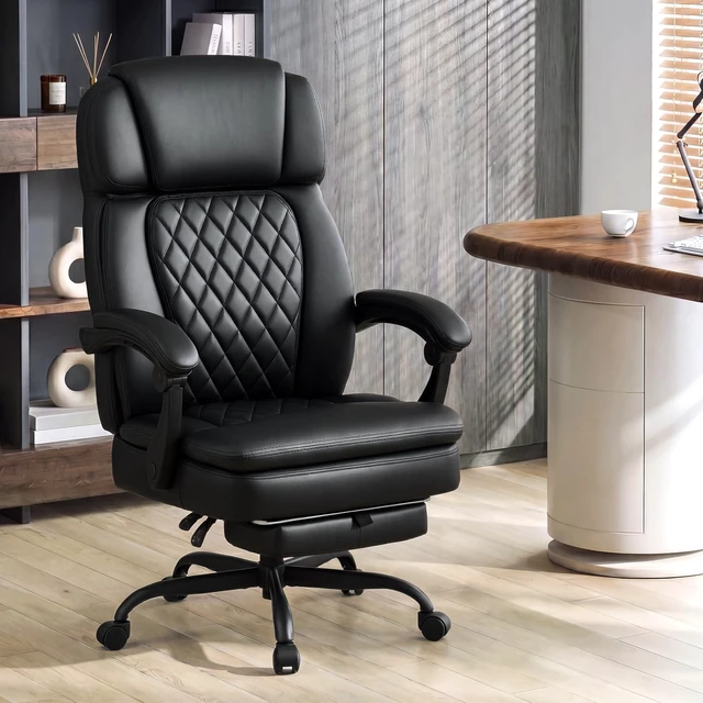 Alt view image 2 of 7 - Big and Tall Office Chair 400lbs, PU Leather Executive Chair