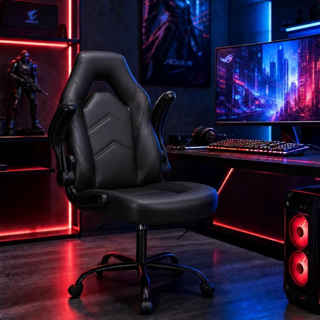 Alt view image 2 of 7 - Computer Gaming Chair, Home Office Desk Chair, PU Leather