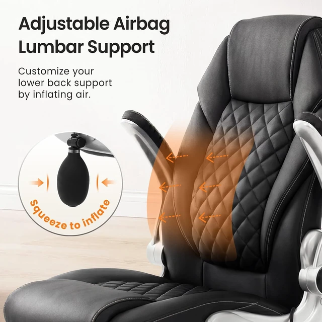 Alt view image 4 of 7 - NEO CHAIR Ergonomic Executive Office Chair, Adjustable Lumbar Support,Black