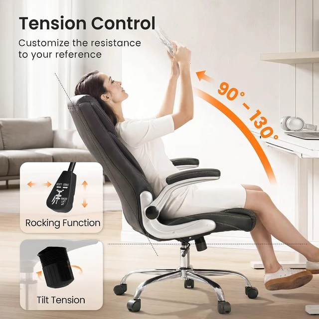 Alt view image 5 of 7 - NEO CHAIR Ergonomic Executive Office Chair, Adjustable Lumbar Support,Black