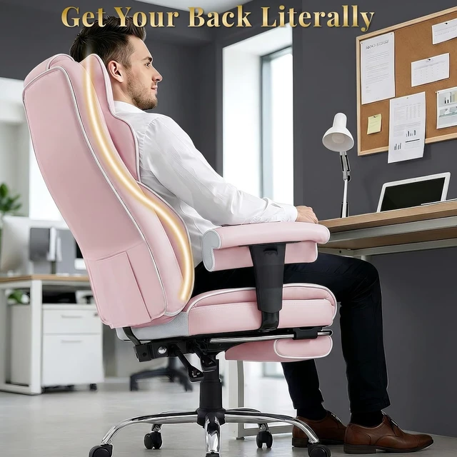 Alt view image 2 of 7 - Reclining Office Chair with Foot Rest & Height Adjustable Armrest