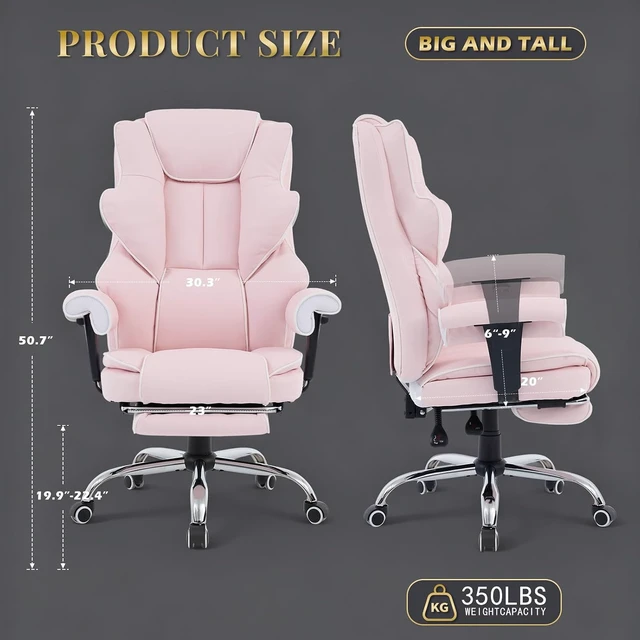 Alt view image 3 of 7 - Reclining Office Chair with Foot Rest & Height Adjustable Armrest