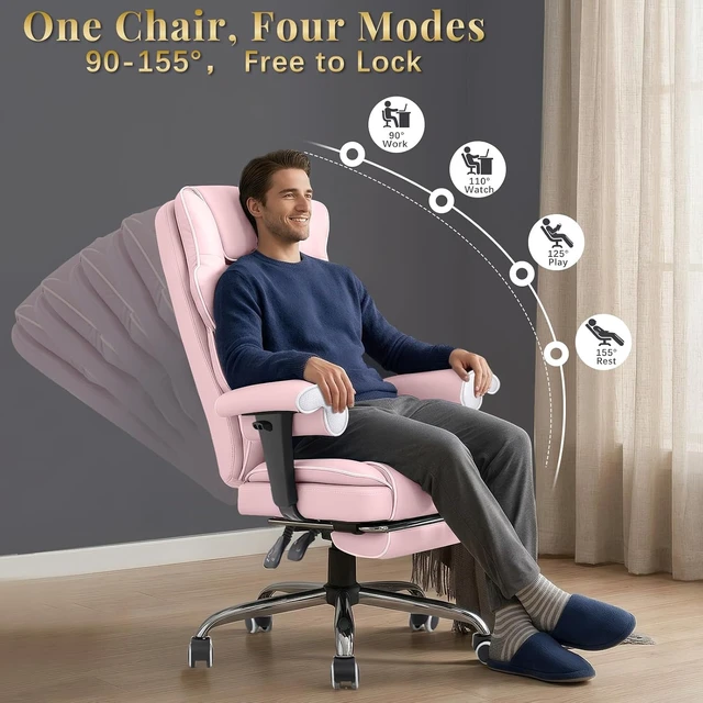 Alt view image 5 of 7 - Reclining Office Chair with Foot Rest & Height Adjustable Armrest