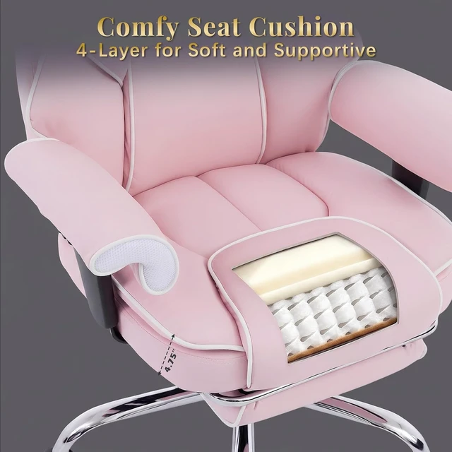 Alt view image 6 of 7 - Reclining Office Chair with Foot Rest & Height Adjustable Armrest