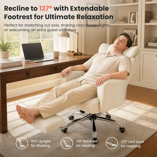 Alt view image 7 of 7 - Criss Cross Office Chair, Cross Legged Chair With Flip Armrests & Footrest
