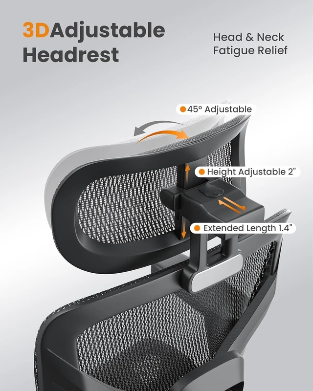 Alt view image 4 of 7 - Ergonomic Office Chair Lumbar Support High Back 350lbs Capacity