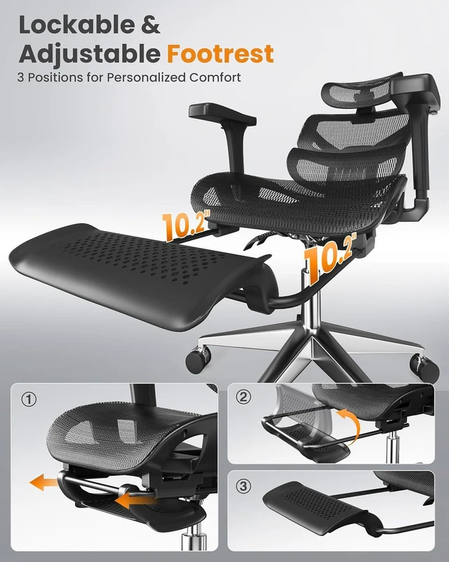 Alt view image 7 of 7 - Ergonomic Office Chair Lumbar Support High Back 350lbs Capacity