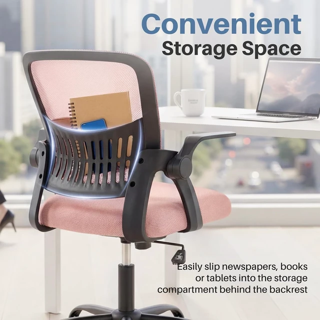 Alt view image 5 of 7 - Home Office Desk Chair, Comfy Lumbar Support Mesh Chair
