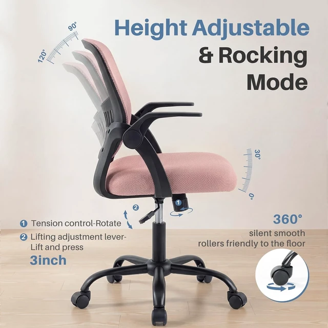 Alt view image 6 of 7 - Home Office Desk Chair, Comfy Lumbar Support Mesh Chair