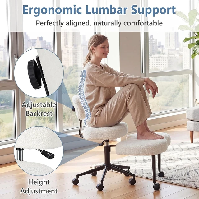 Alt view image 4 of 7 - Meditation Chair, Cross Legged Home Office Desk Chair