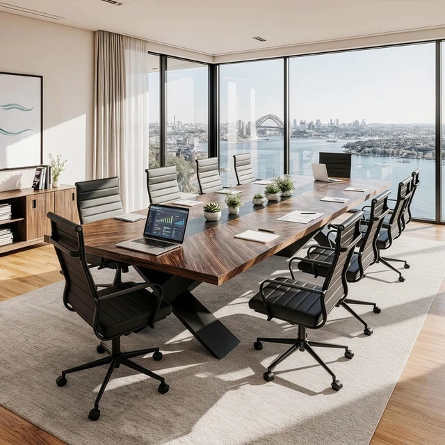 Alt view image 3 of 7 - Office Desk Chair Conference Room Chairs Modern Ergonomic Executive Swivel Chair Adjustable Height PU Leather Home Desk Chair with Armrests Comfy Computer Task Chairs with Wheels