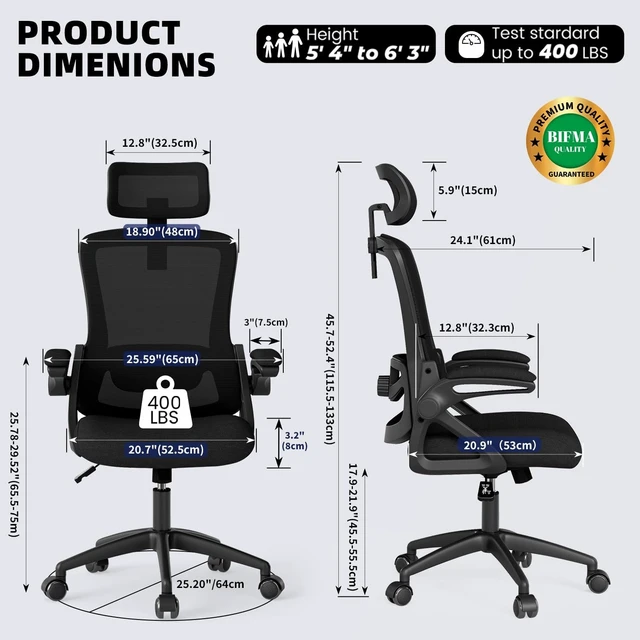 Alt view image 2 of 7 - Ergonomic Office Chair Desk Chair with Adjustable Lumbar Support