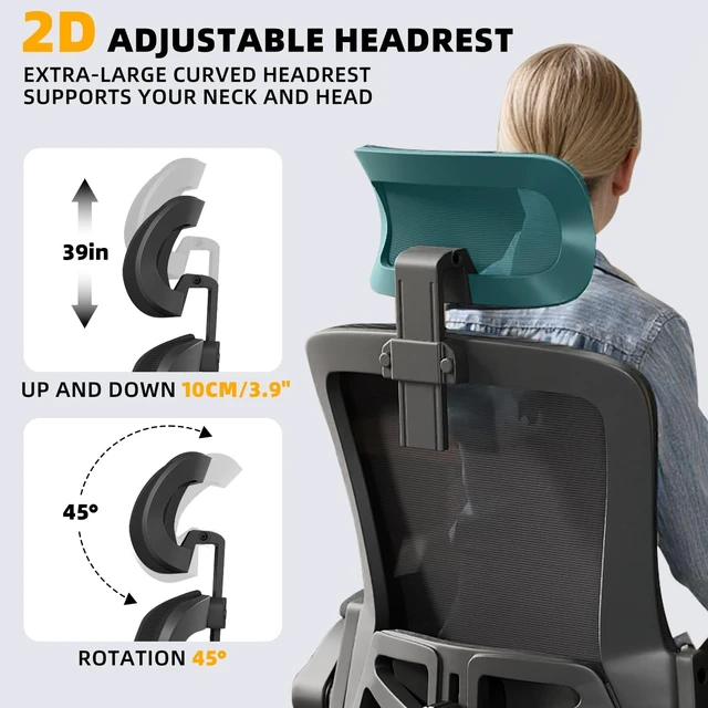 Alt view image 4 of 7 - Ergonomic Office Chair Desk Chair with Adjustable Lumbar Support