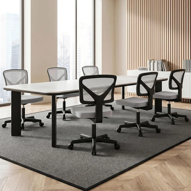 Alt view image 7 of 7 - Small Armless Desk Chair, Mesh Rolling Office Chairs