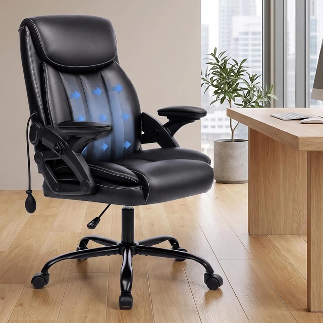 Main image of Office Chair with Airbag Lumbar Support, 90°-160° Reclining Executive Desk Chair for Long Hours Sitting, Adjustable Height & Armrests