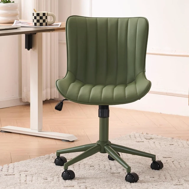 Main image of Office Desk Chair with Wheels Armless Chair Ergonomic Green