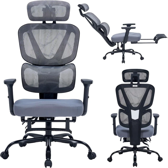Main image of Ergonomic Office Chair with Footrest, 90-160° Reclining Mesh Desk Chair