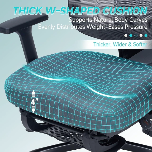 Alt view image 7 of 7 - Ergonomic Office Chair with Footrest, 90-160° Reclining Mesh Desk Chair