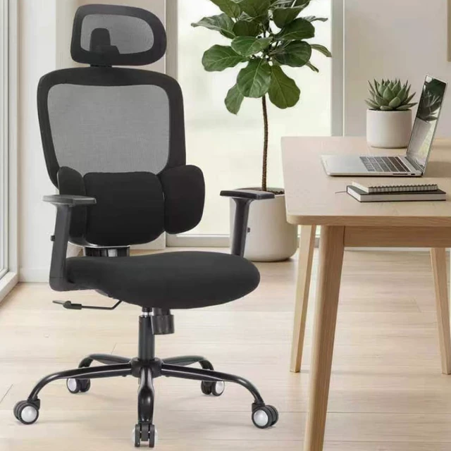 Main image of Office Chair Ergonomic Desk Chairs with Adjustable Lumbar Support & Headrest, Mesh High Back Home Office Desk Chairs with Adjustable Height Armrests, Comfy Swivel Task Computer Chair