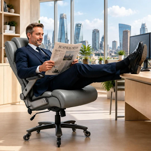Alt view image 4 of 7 - Big and Tall 700lbs Office Chair - Adjustable Lumbar Support 3D Flip Arms Heavy Duty Metal Base&Wheels, High Back Large Executive Computer Desk Chair, Thick Padded Ergonomic Design for Back Pain