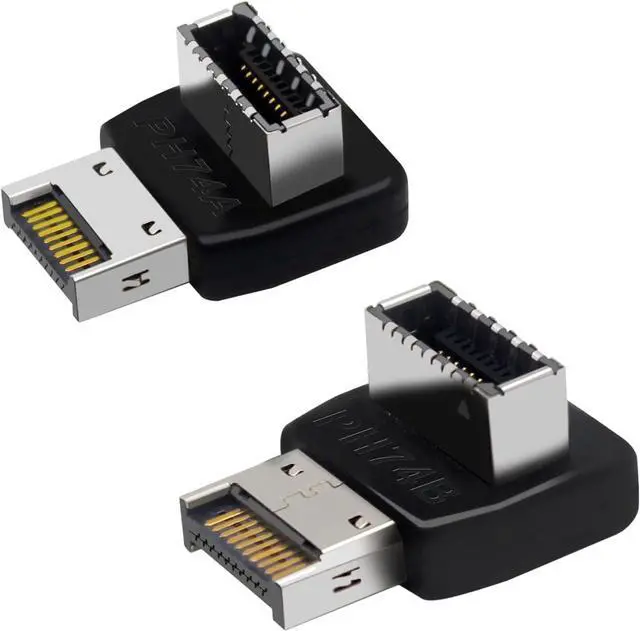 Main image of USB 3.2 Type-E 90 Degree Front Panel Socket, Vertical USB C Header Adapter Converter for Computer Motherboard (PH74A+PH74B)